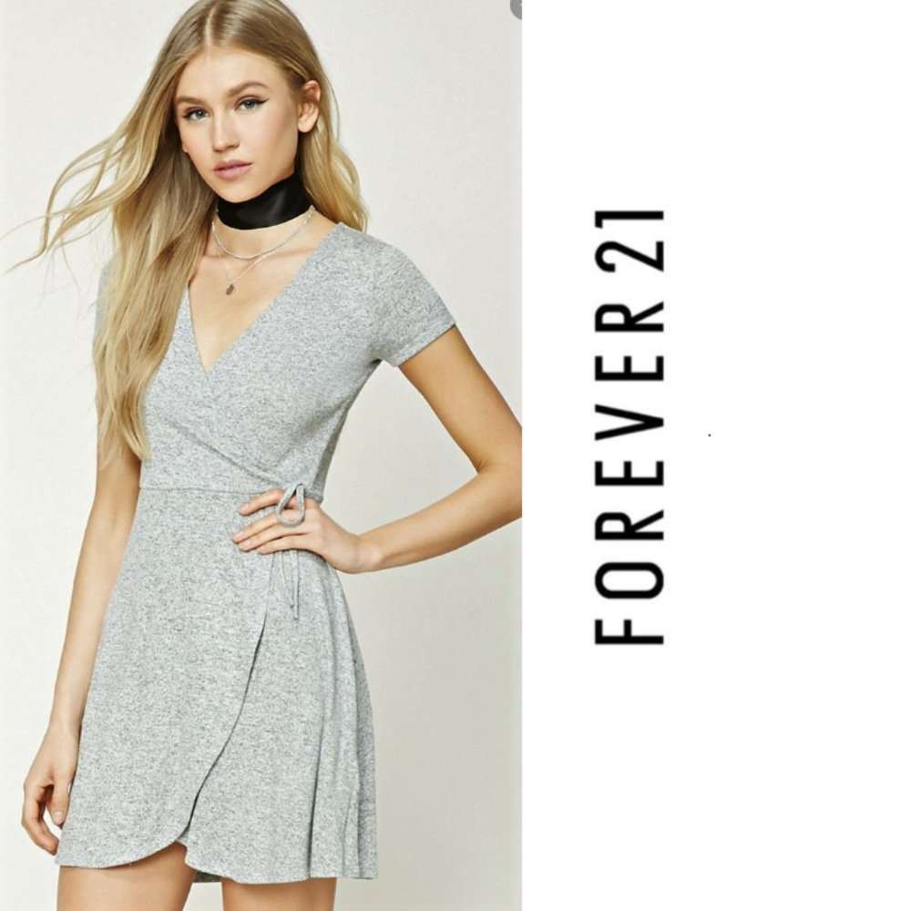 F2 heathered grey faux wrap Size Small. - Picture 1 of 6